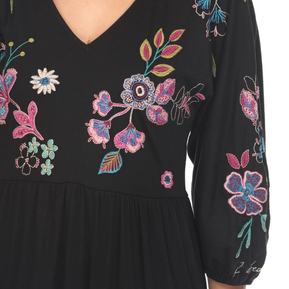 Johnny Was Shilo Dolman Tiered Knit Dress - Picture 4 of 5